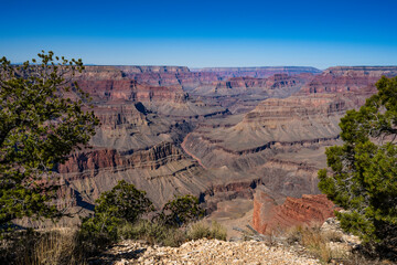 Fototapeta premium Arizona's Grand Canyon National Park Desert View, Bright Angel Trail, Rim Trail, and pictograph photos in the Fall of 2025 