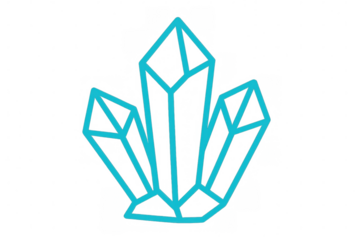 Geometrical crystal line art illustration depicting gemstone mineral, showing abstract healing and meditation symbol icon