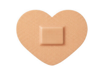 Heart shaped bandage isolated on transparent background