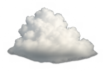 Fluffy white cumulus cloud floating, soft cloudy weather element, natural isolated atmospheric vapor with transparent background