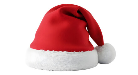 Santa hat isolated on transparent background, a festive accessory for christmas