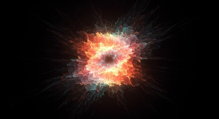 Abstract energy burst illustration on black background