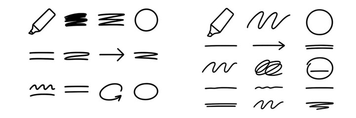 Visual guide featuring scribbles and arrows for note-taking and brainstorming ideas