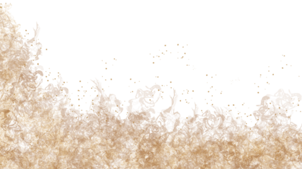 Dust and sand clouds on transparent background. Realistic dust clouds. Brown crumbly ground smoke effect, environmental pollution.