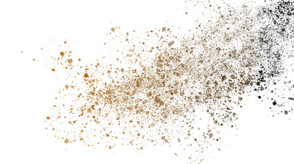 Dust and sand clouds on transparent background. Realistic dust clouds. Brown crumbly ground smoke effect, environmental pollution.