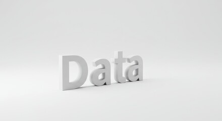 Data text graphic 3 d render on white background