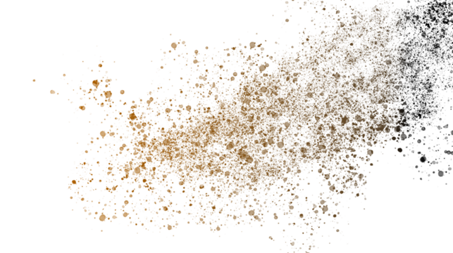 Dust and sand clouds on transparent background. Realistic dust clouds. Brown crumbly ground smoke effect, environmental pollution.
