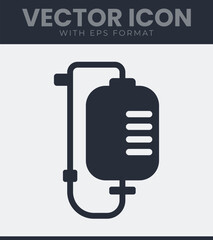 Medical iv drip bag infusion icon health care service