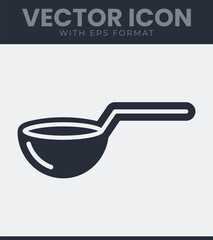 Simple scoop ladle kitchen utensil vector icon