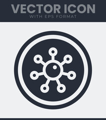 Fototapeta premium Hand drawn atom molecule science symbol icon