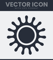 Simple sun icon vector graphic for summer and weather