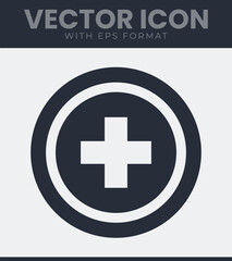 Simple plus sign inside circle vector icon