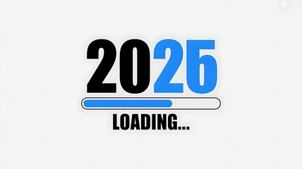 Loading 2026’ New Year concept design on a white background, banner, poster, webheader, symbolizing the digital countdown to the upcoming New Year, created with generative ai