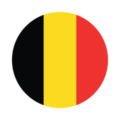 Simple isolated round icon of Belgium national flag for web, print, or educational use vector illustration