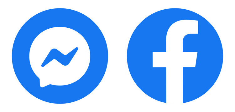 Facebook Messenger Facebook Logos Icons Vector Illustration