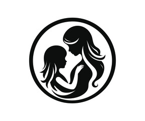 Silhouette of mother and child in loving embrace