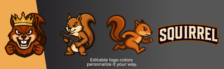 Fierce Squirrel Mascot Logo for Esports and Gaming Team – Angry Forest Animal Vector Emblem Design © Giu Studios