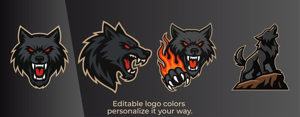 Angry Wolf Head – Modern Esport Mascot Logo Vector for Gaming and Sports Team Identity © Giu Studios