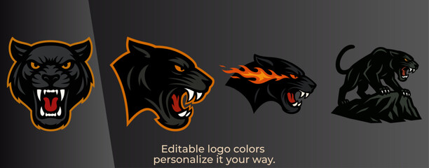 Black Panther Mascot Logo for Esport and Gaming Team &ndash; Angry Wild Cat Vector Emblem Design