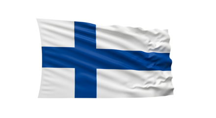 Waving Finnish Flag isolated png transparent background