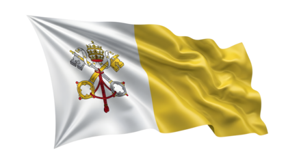 Vatican City Flag Waving isolated png transparent background
