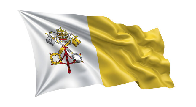 Vatican City Flag Waving isolated png transparent background