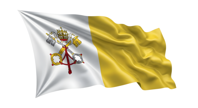 Vatican City Flag Waving isolated png transparent background