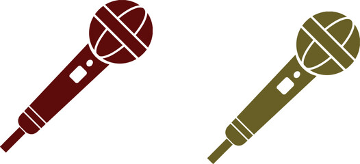 The image features two distinct microphone icons that highlight different color choices and potentially different design aesthetics: