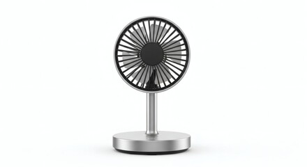 Modern Silver Desk Fan Portable Cooling, Minimalist Design