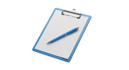 Clipboard with pen and paper ready for notes tasks and documentation business