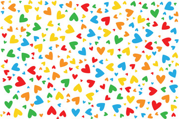 A cheerful explosion of colorful hearts evoking love joy and vibrant celebrations with clean white