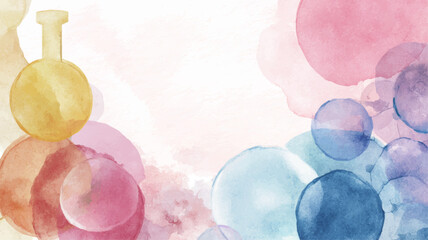 Abstract watercolor medical laboratory background with pastel pink and blue tones, elegant science vector for healthcare presentations, research posters, and clinic website design.