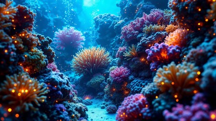 Fototapeta premium coral reef aqua macro photography