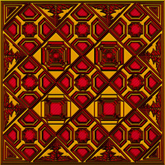 3d golden, red luxury seamless pattern with geometric shapes