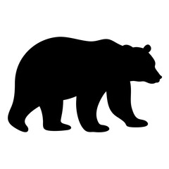 Fototapeta premium Vector art of a black bear silhouette, representing wildlife, nature, and the strength and power of this majestic animal