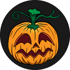 pumpkin fruit line vector illustration isolated on white background