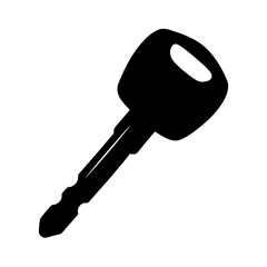 Vector art of silhouette of a modern car key, representing security, technology, and access to a vehicle, symbolizing convenience and control