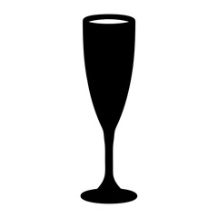 Vector art of elegant champagne flute silhouette, perfect for representing celebrations, toasts, and special occasions with its sleek design