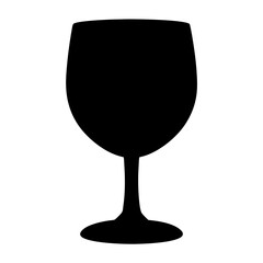 Vector art of silhouette of a wine glass, showcasing its elegant shape and design, perfect for representing beverages or celebrations