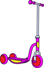 kids scooter vector illustration isolated on white background