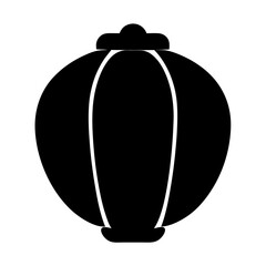 Vector art of black silhouette of a traditional chinese lantern, showcasing its elegant design and cultural significance in celebrations