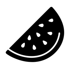 Vector art of a black and white illustration of a watermelon slice, showcasing its refreshing and juicy nature in a minimalist style