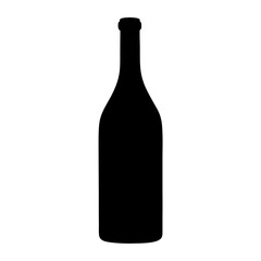 Vector art of elegant silhouette of a wine bottle, showcasing its sleek shape and classic design, perfect for winerelated themes