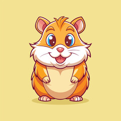 cute hamster cartoon character animal illustration