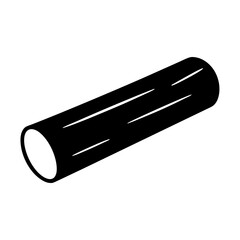 Vector art of silhouette of a log, highlighting its cylindrical shape and the parallel lines suggesting the woods texture and grain