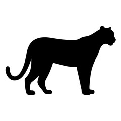 Vector art of silhouette of a panther, showcasing its powerful and graceful form in a sleek, minimalist design