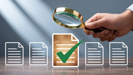 Document Approval and Verification with Magnifying Glass for Quality Control