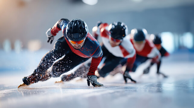 Dynamic speed skating competition on ice