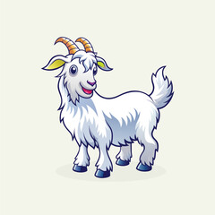 cute angora goat cartoon character animal illustration