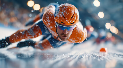Dynamic speed skating competition on ice